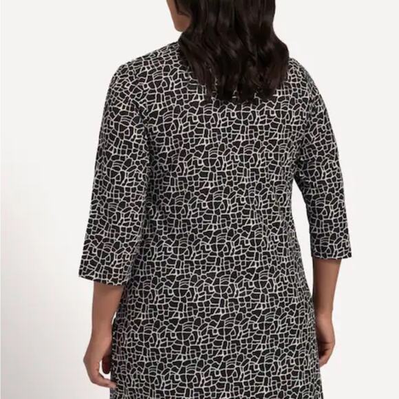 Ulla Popken black and white v-neck stretch tunic with pockets 3/4 sleeves 36/38 - Picture 13 of 13